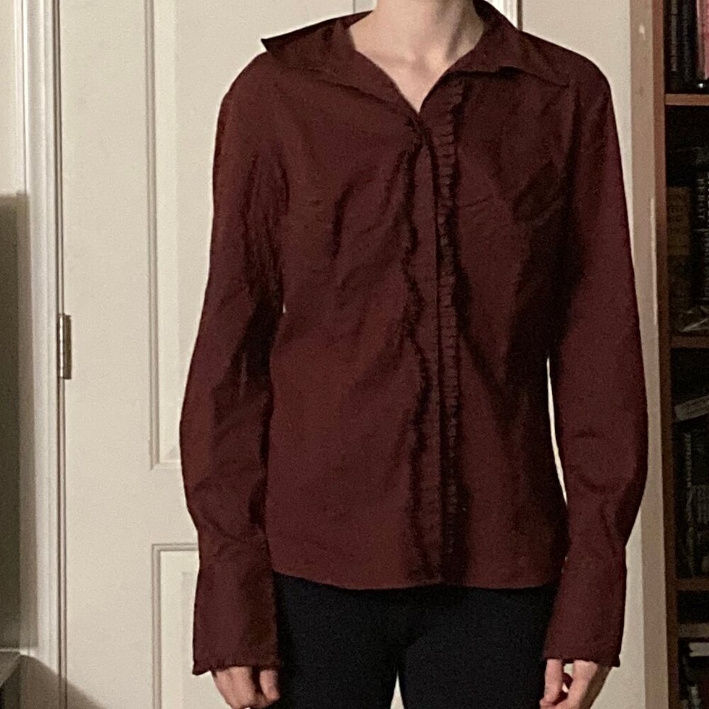 Ruffle Button Down Blouse